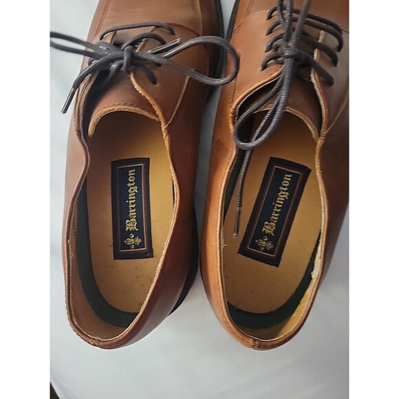 Barrington Mens 8 Shoes Brown Leather Split Toe Oxford Lace Up 8D Allen Edwards - Picture 16 of 16